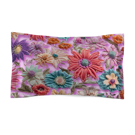 Colorful Floral Microfiber Pillow Sham - Vibrant Home Decor