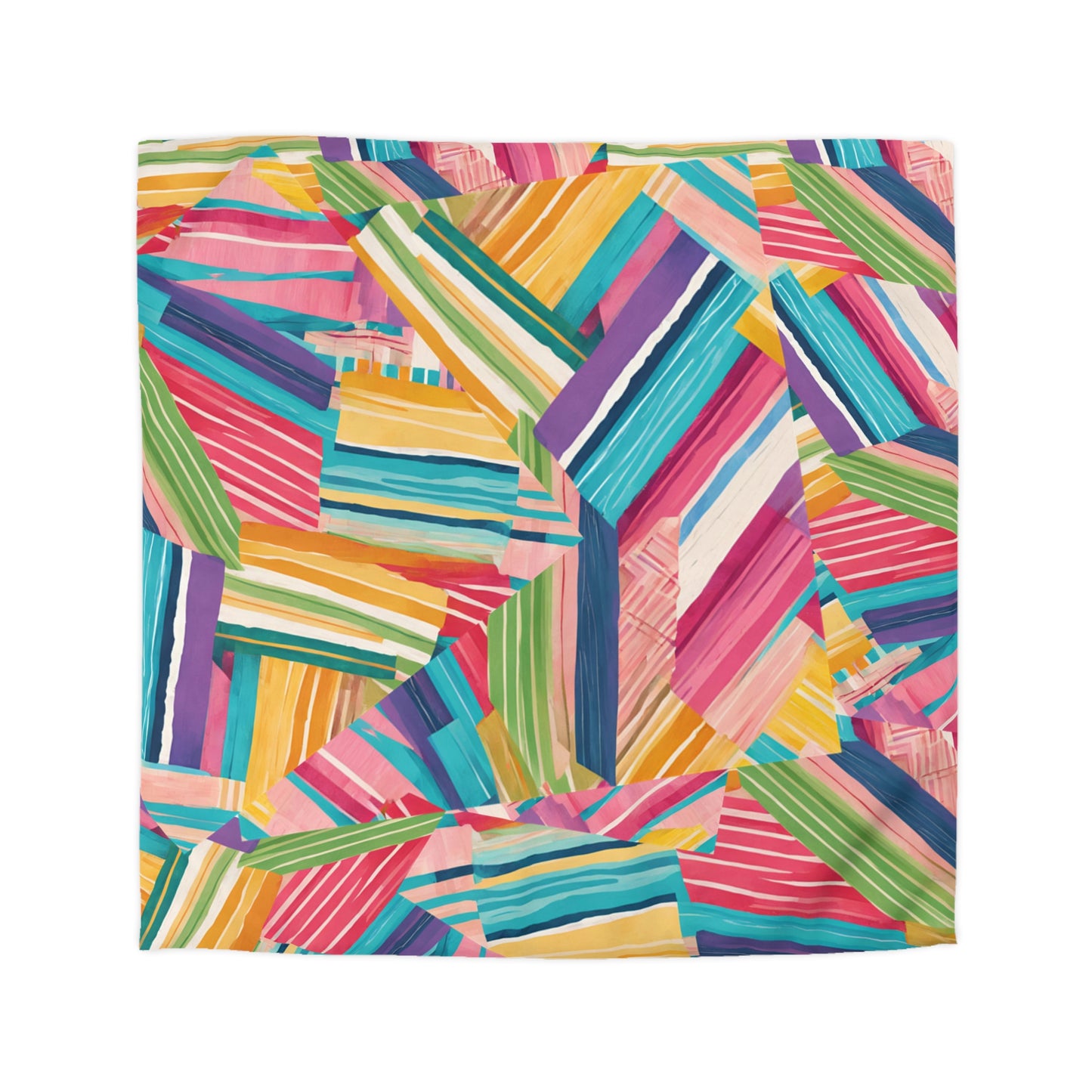 Vibrant Striped Microfiber Duvet Cover - Colorful Bedding for a Cheerful Bedroom