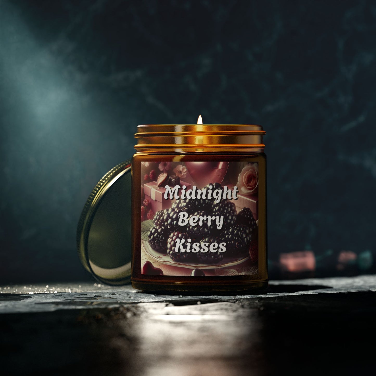 Scented Candles, Valentine's Day Candle, Midnight Berry Kisses Home Fragrance, Coconut Apricot Wax, Romantic Gift, Bedroom