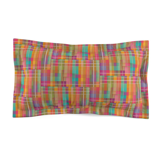 Vibrant Geometric Microfiber Pillow Sham - Colorful Bed Decor for Modern Bedrooms