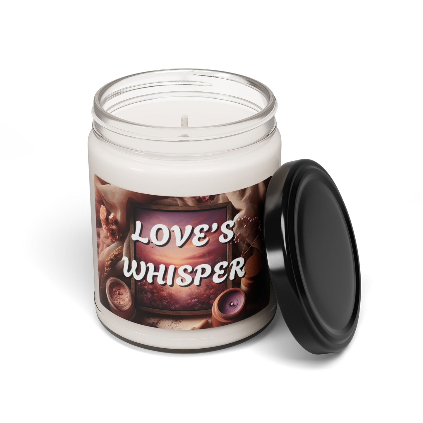 Love's Whispers Scented Soy Candle, 9oz - Romantic Home Decor, Aromatherapy Candle, Gift for Her, Relaxation Candle, Hand-poured Candle