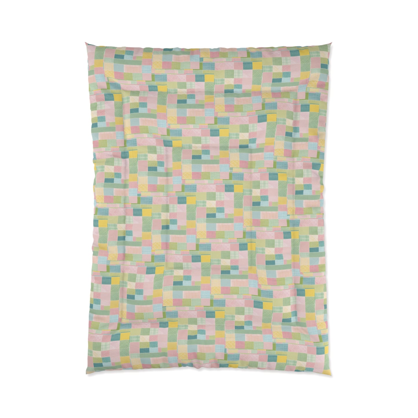 Pastel Geometric Comforter - Cozy Modern Bedding for Every Season