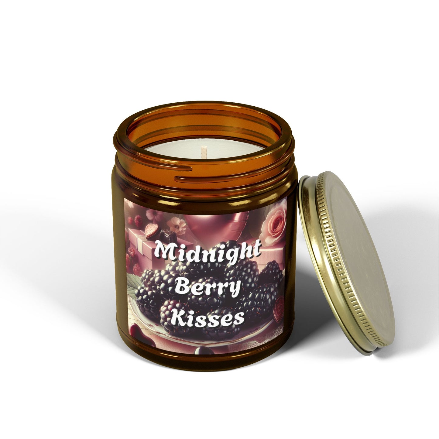 Scented Candles, Valentine's Day Candle, Midnight Berry Kisses Home Fragrance, Coconut Apricot Wax, Romantic Gift, Bedroom