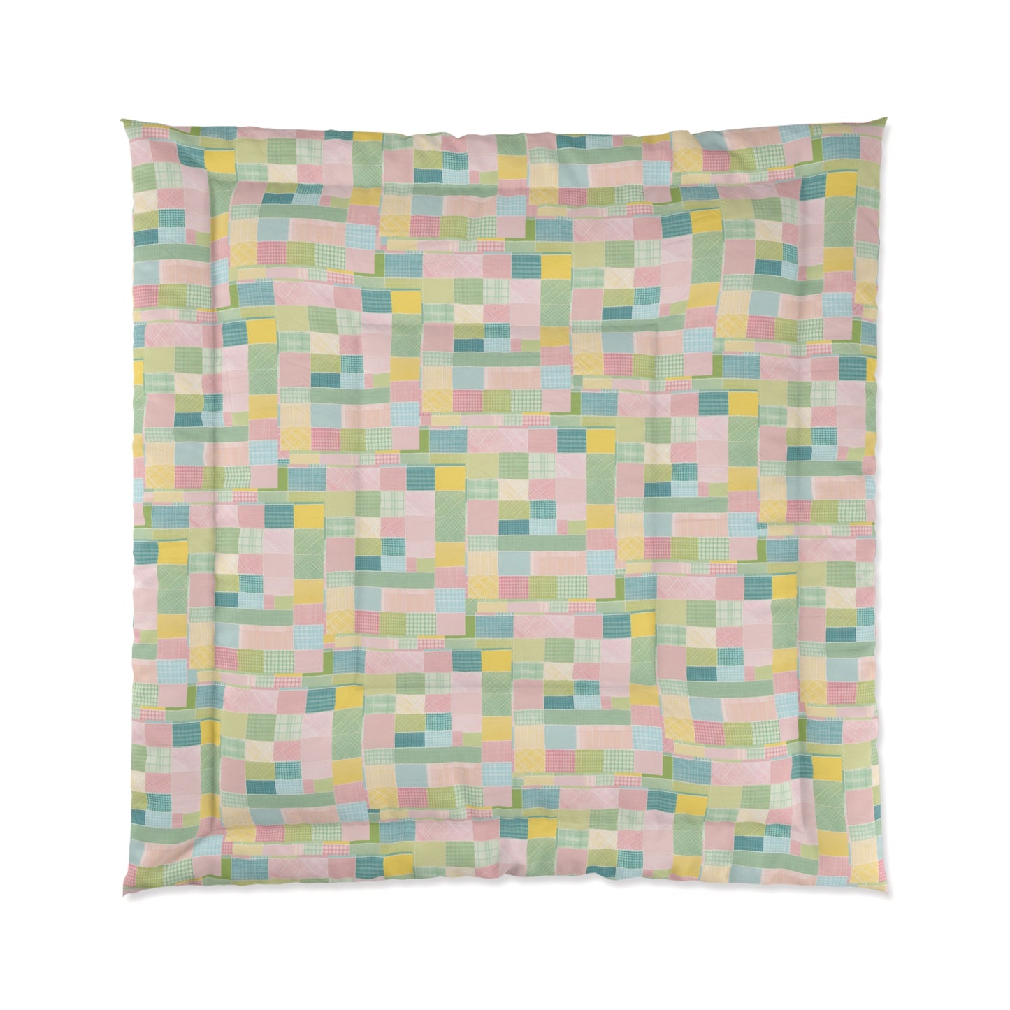 Pastel Geometric Comforter - Cozy Modern Bedding for Every Season