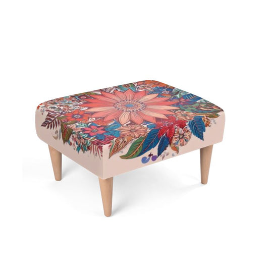 Bohemian Floral Hippie Footstool