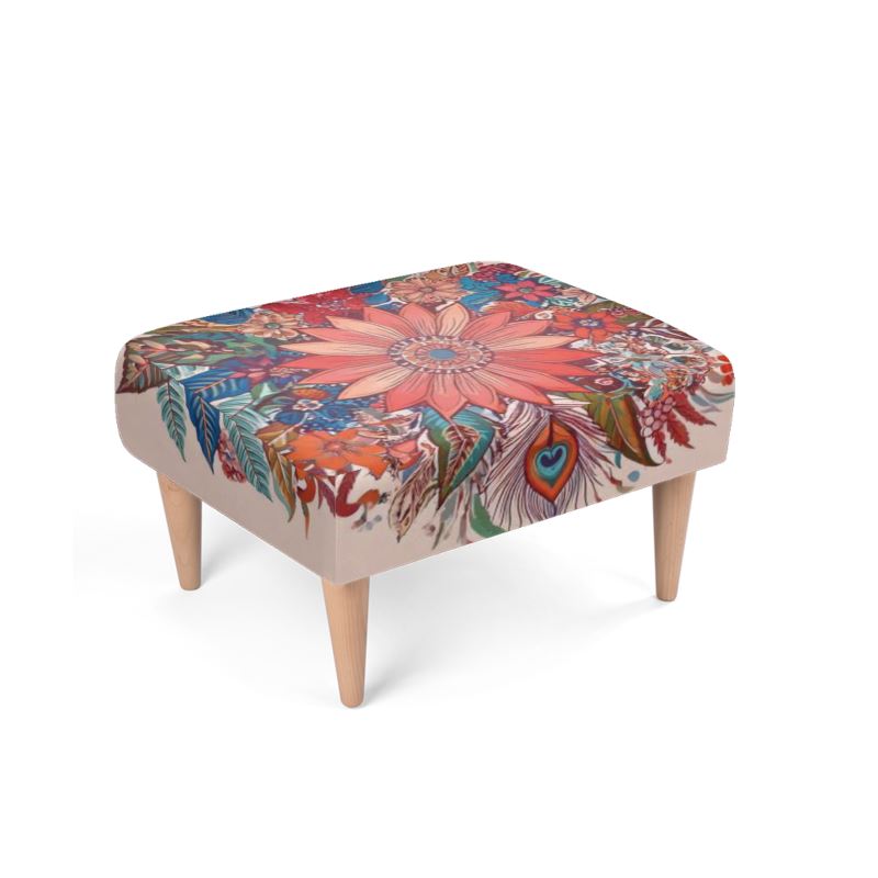 Bohemian Floral Hippie Footstool