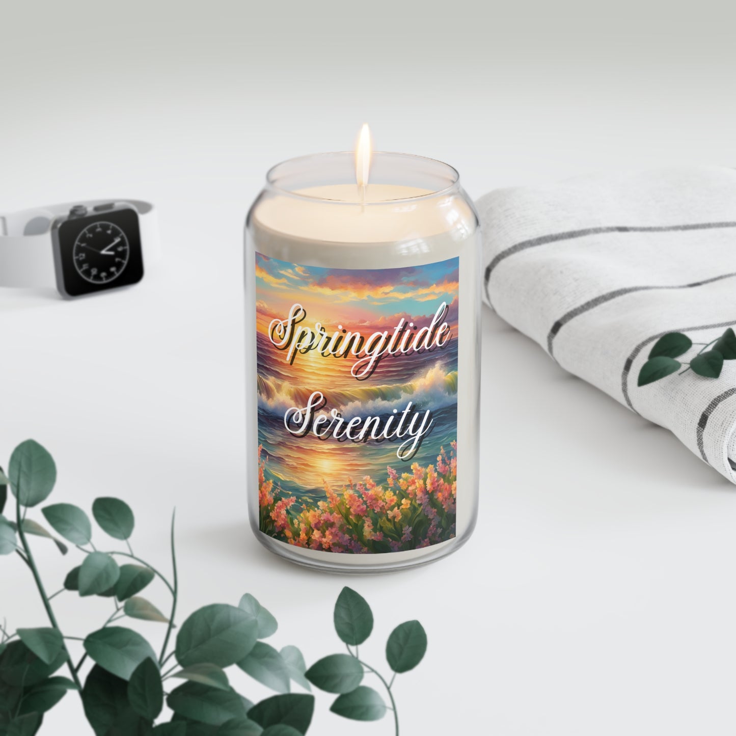 Scented Candle, Springtime Sea Breeze Fragrance, Home Decor Gift, Relaxing Aromatherapy, Spa Candle, Hand-poured Soy Wax Candle