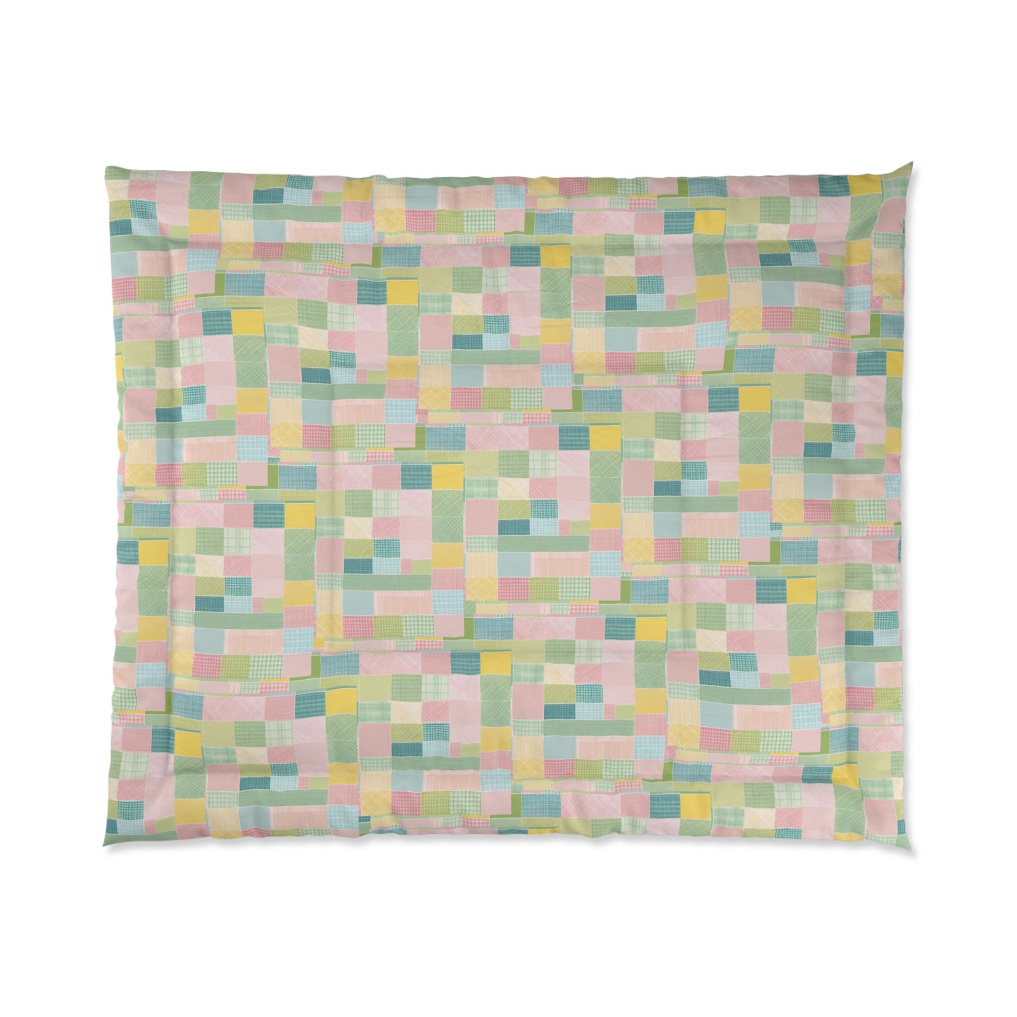 Pastel Geometric Comforter - Cozy Modern Bedding for Every Season