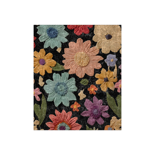 Floral Crushed Velvet Throw Blanket - Cozy and Stylish Home Decor