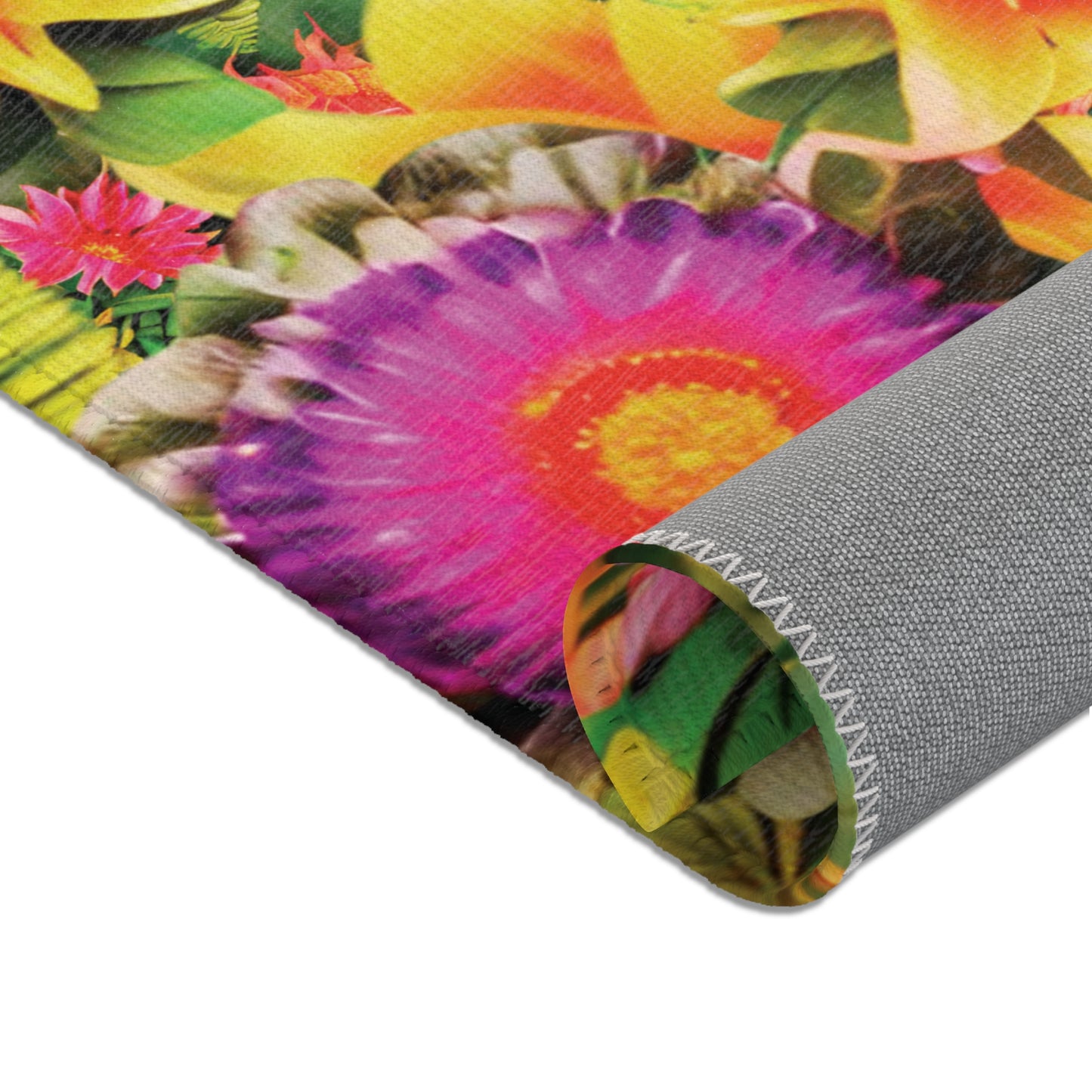 Vibrant Floral Area Rug – Brighten Your Space with Tropical Blooms