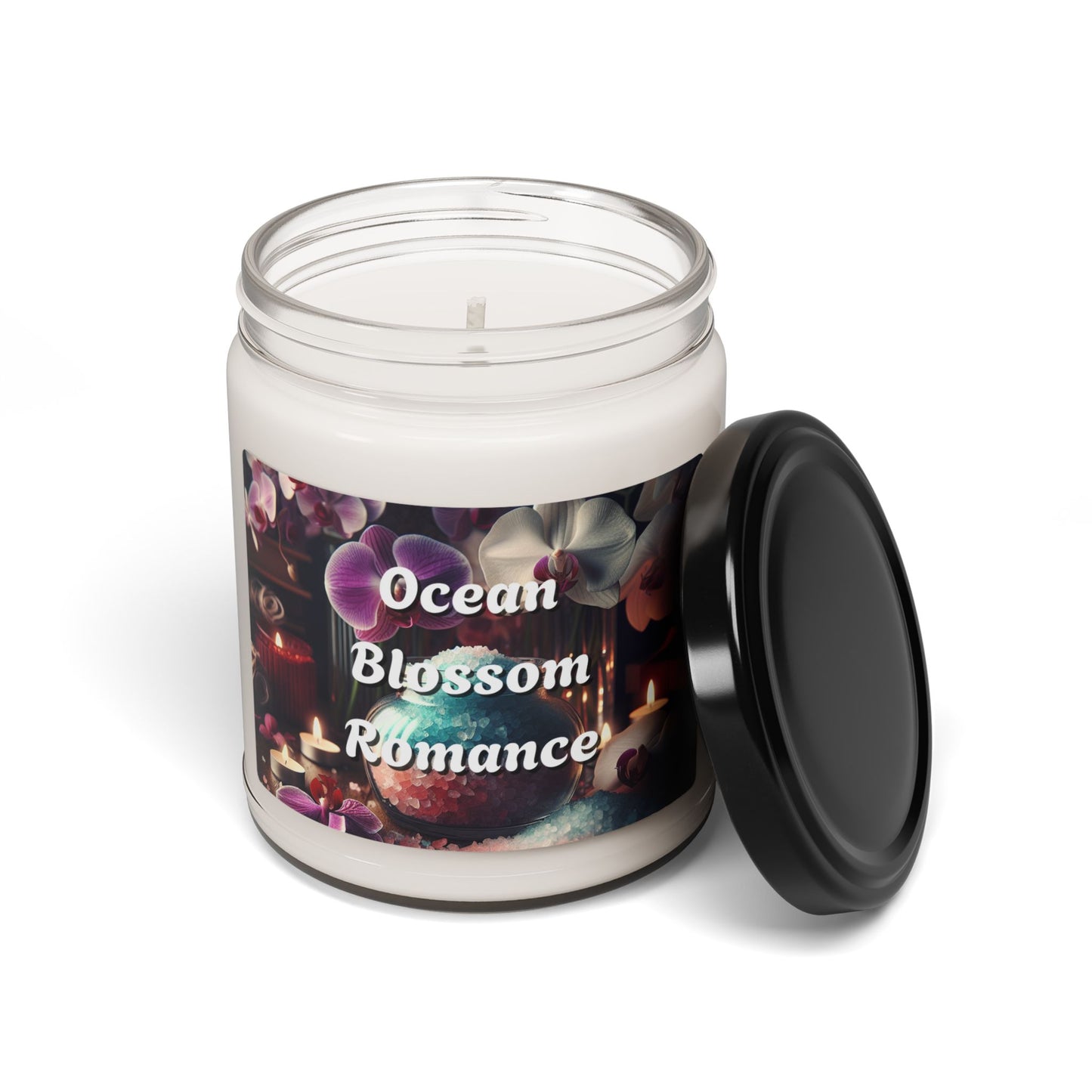 Ocean Blossom Romance Scented Candle, Relaxation Spa Candle, Floral Aromatherapy Candle, 9oz Jar Candle, Home Fragrance Decor