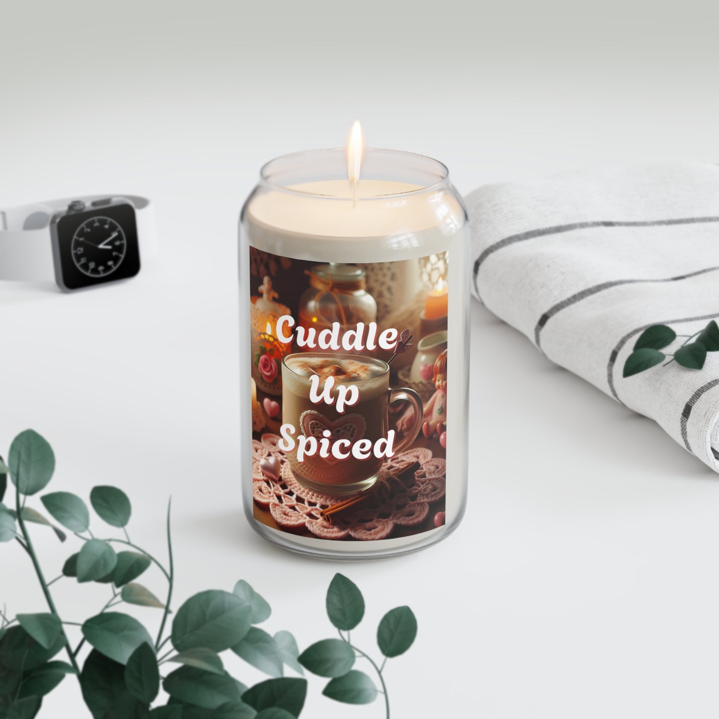 Cuddle Up Spiced Cozy Spiced Scented Candle, Home Fragrance Gift, Aromatherapy Candle Vanilla Cinnamon Candle, Valentine's Day Candle, Large