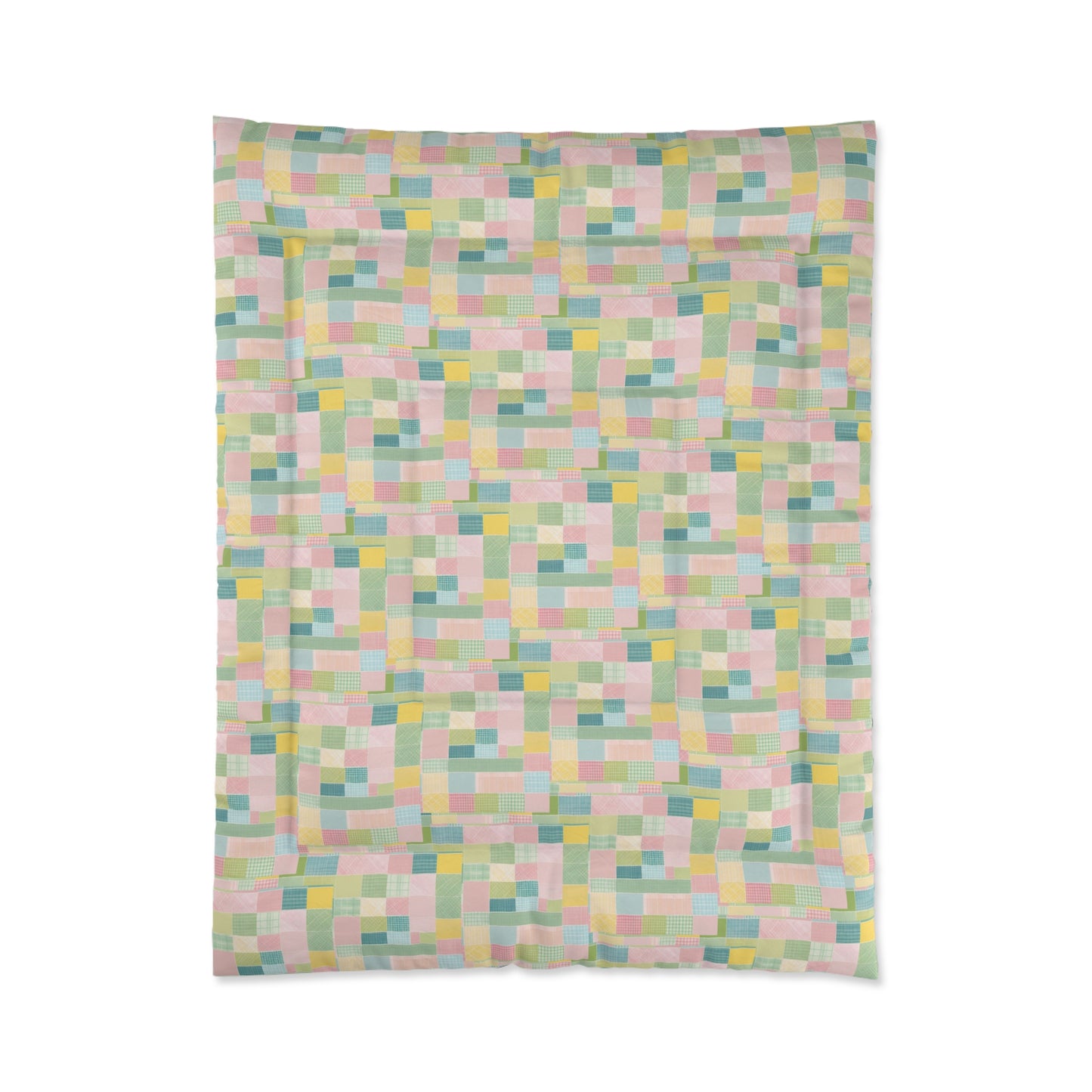 Pastel Geometric Comforter - Cozy Modern Bedding for Every Season