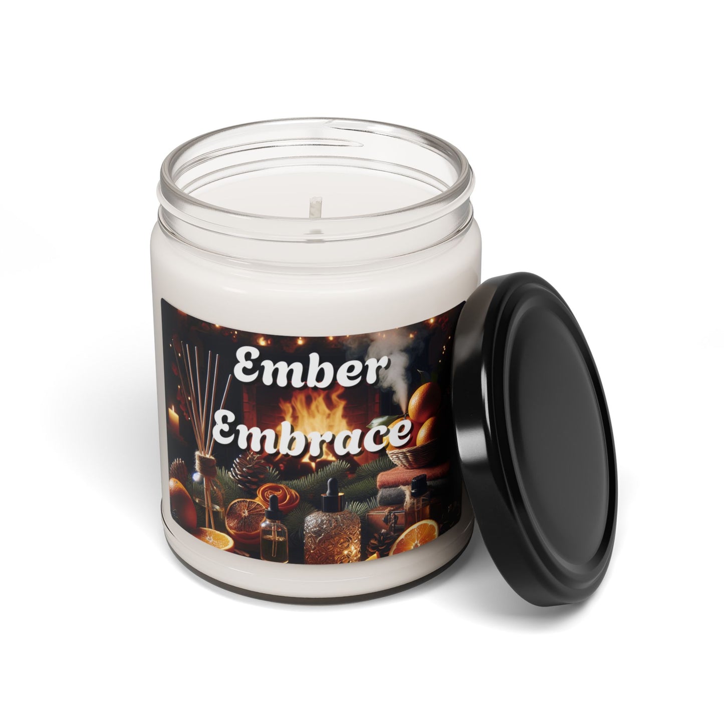 Ember Embrace Candle, Scented Soy, 9oz Relaxing Aromatherapy Home Decor, Cozy Gift Idea, Housewarming Present, Stress