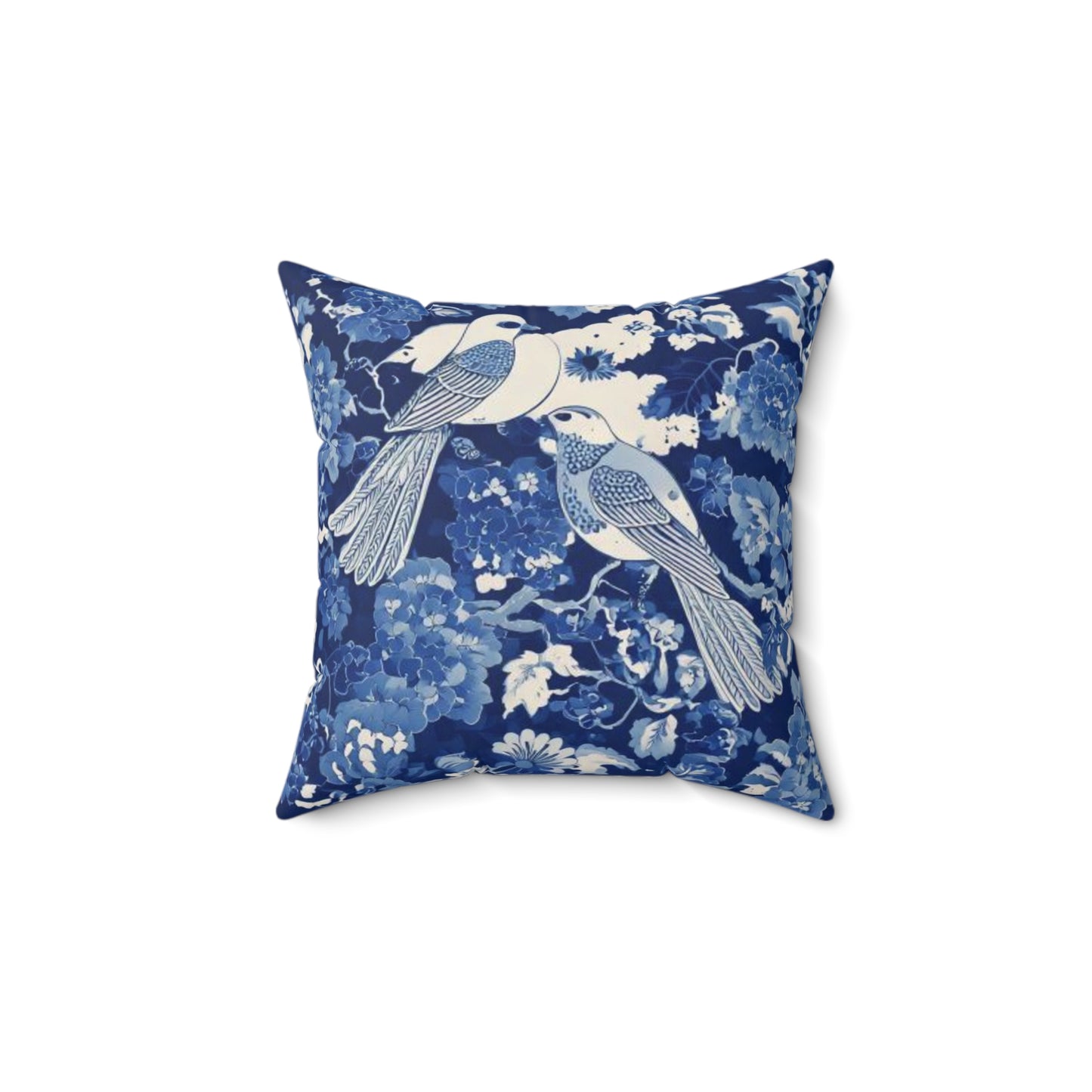 Elegant Blue Bird Faux Suede Pillow - Decorative Cushion for Home Decor, Couch, Living Room, Gifts, Bird Lovers