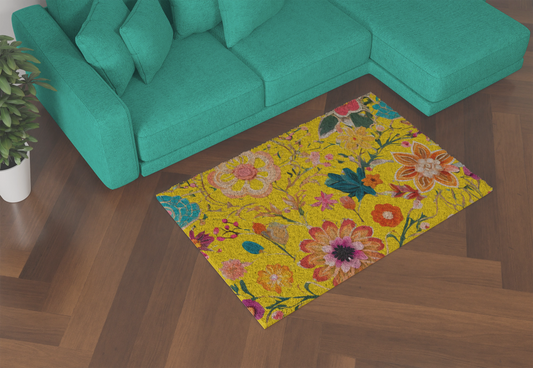 Vibrant Floral Area Rug - Colorful Home Decor for Any Occasion