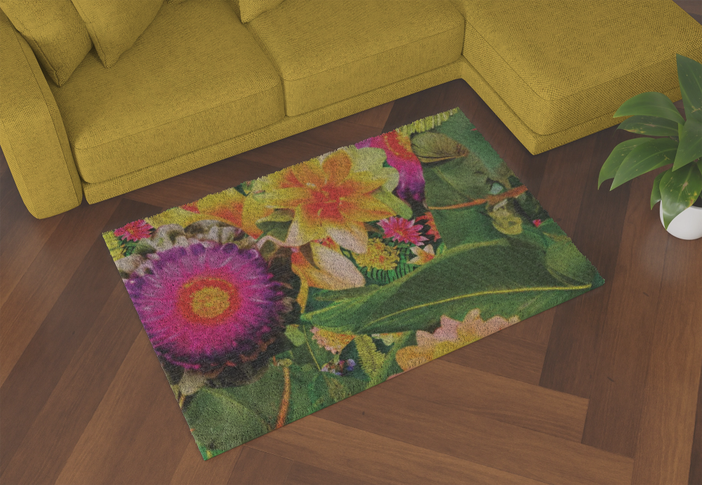 Vibrant Floral Area Rug – Brighten Your Space with Tropical Blooms